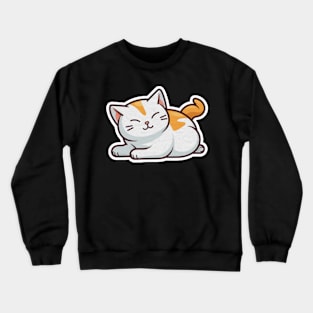 white cat Says Nothing Crewneck Sweatshirt